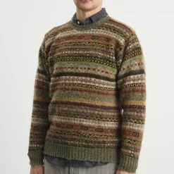 Jamieson's of Shetland Brushed Fair Isle Crew Knit