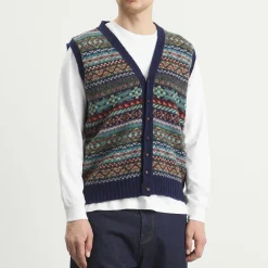 Jamieson's of Shetland Fair Isle Button Through Vest