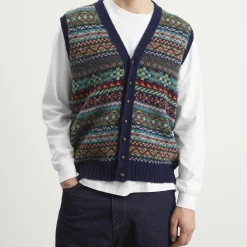 Jamieson's of Shetland Fair Isle Button Through Vest