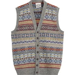 Jamieson's of Shetland Fair Isle Button Through Vest