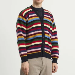 Jamieson's of Shetland Stripe V-Neck Cardigan