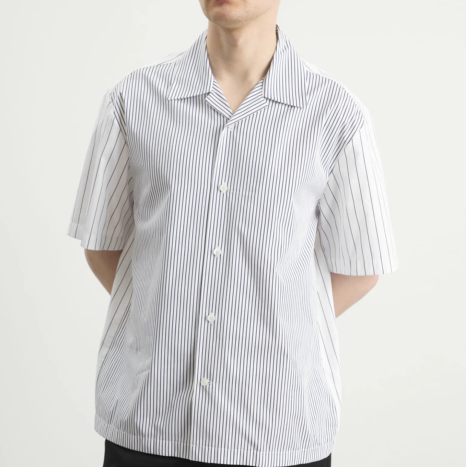 Jil Sander Boxy Fit Short Sleeve Shirt Stripe Shirt