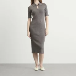 Jil Sander Knitted Polo Midi Dress