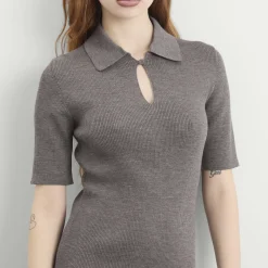 Jil Sander Knitted Polo Midi Dress