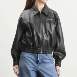 Jil Sander Leather Bomber Jacket
