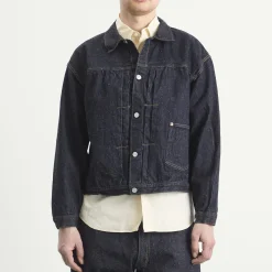 Kaptain Sunshine Indigo Wash Denim Tracker Jacket