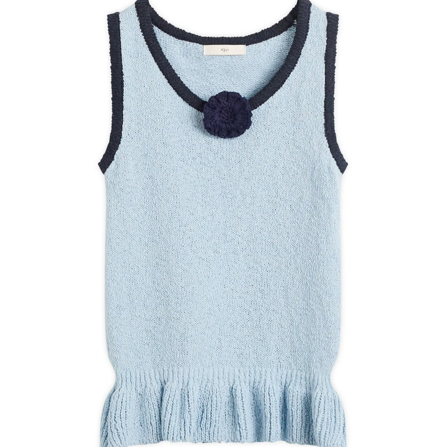 Kijun Corsage Ruffle Knit Vest