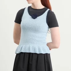 Kijun Corsage Ruffle Knit Vest