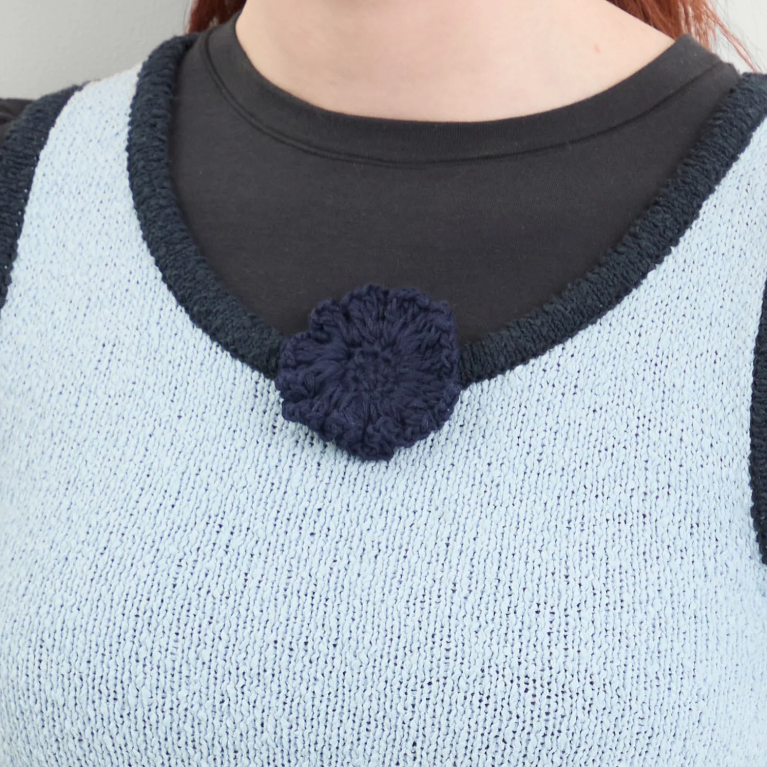 Kijun Corsage Ruffle Knit Vest