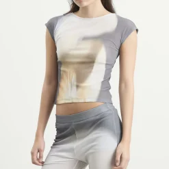 Kijun Print Cap Sleeve Top