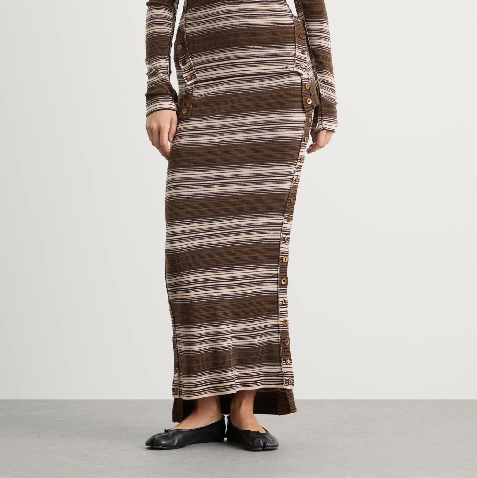 KNWLS x Miss Sixty Knitted Skirt in Stripe