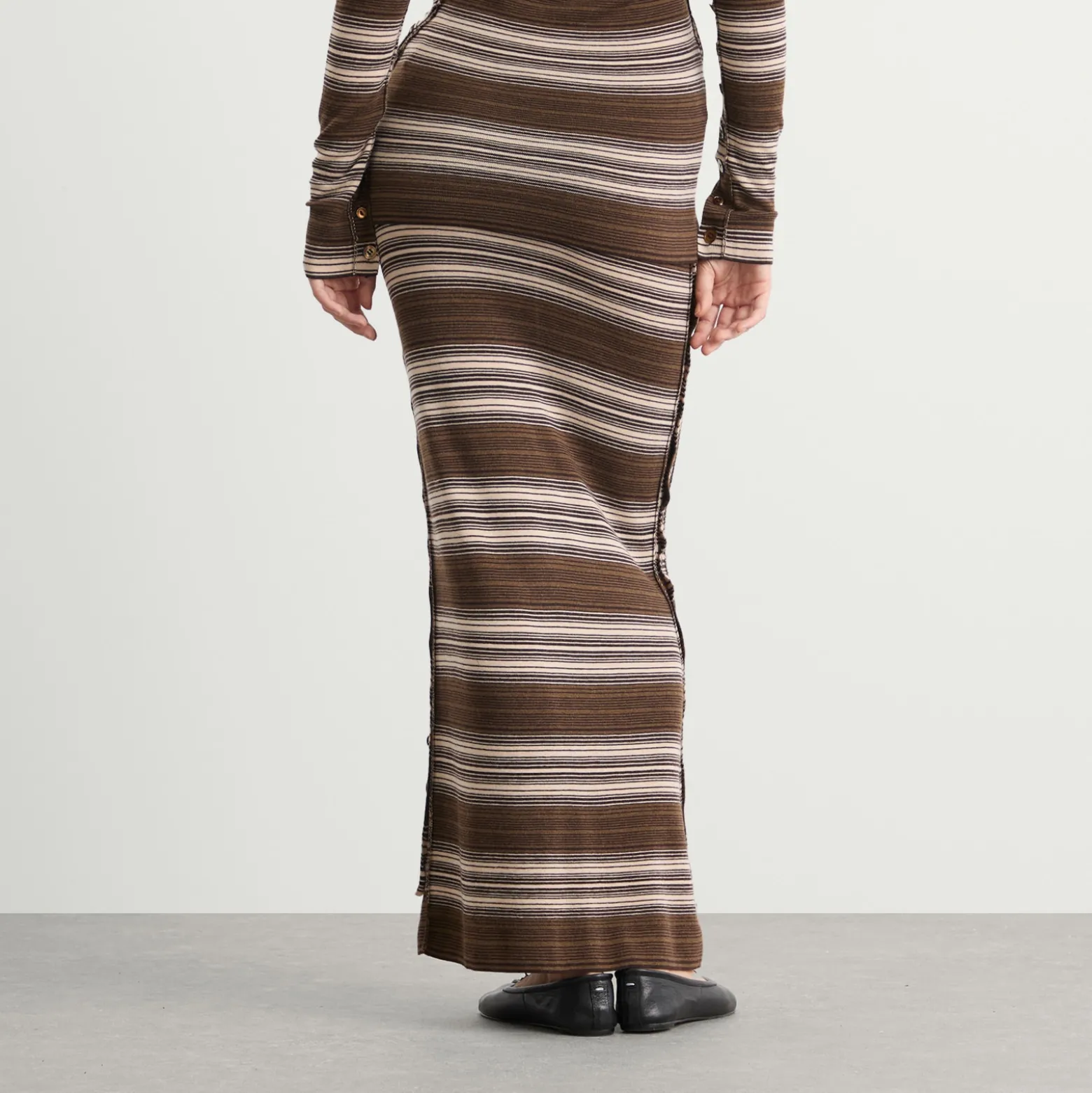 KNWLS x Miss Sixty Knitted Skirt in Stripe