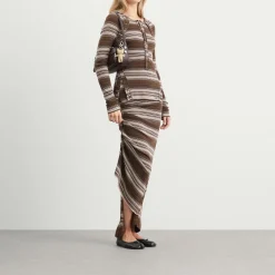 KNWLS x Miss Sixty Knitted Skirt in Stripe