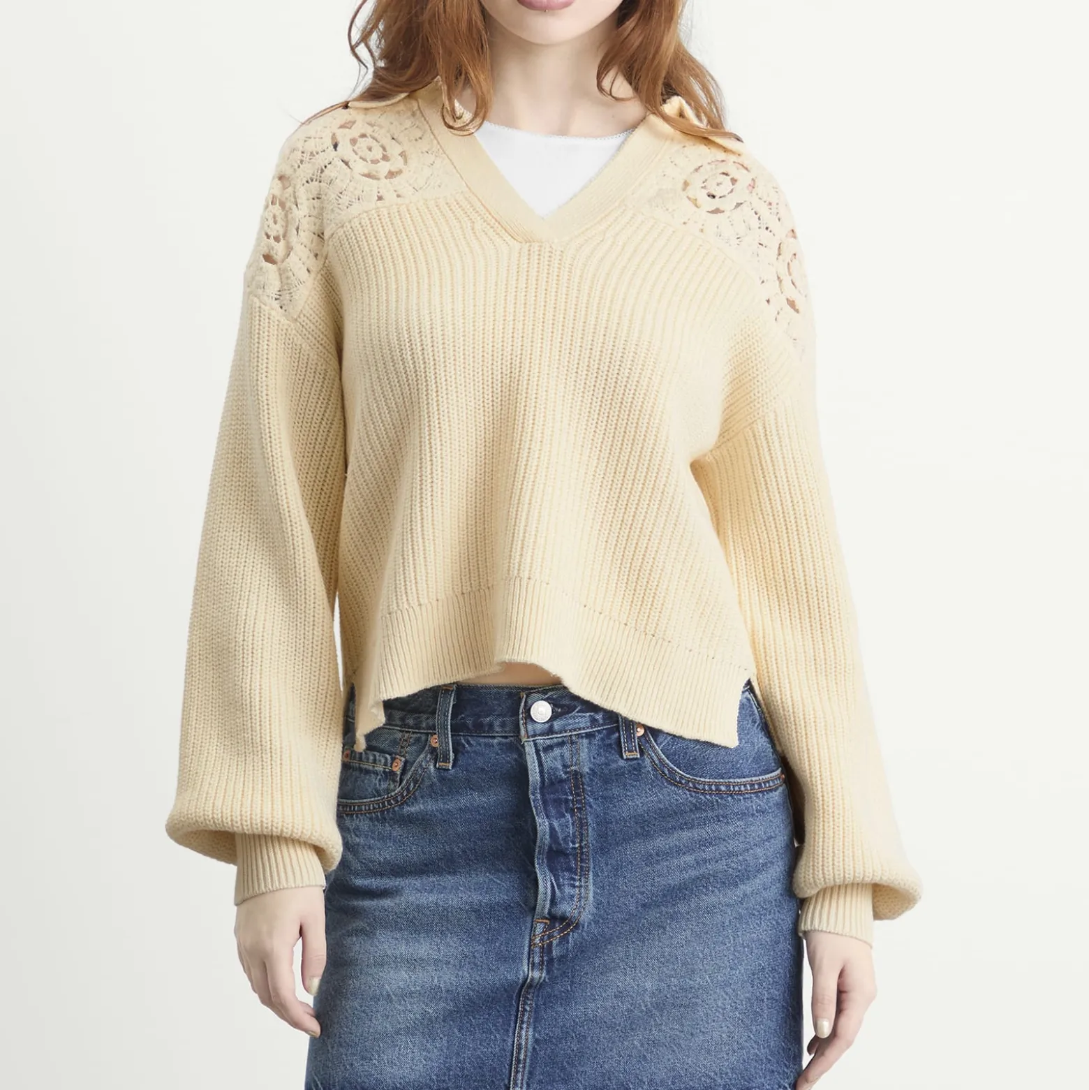 Levi's Bianca Crochet Polo Sweater