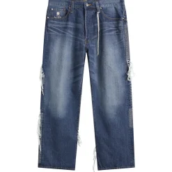 MASTERMIND WORLD Patchwork Jacquard Straight Denim Pants