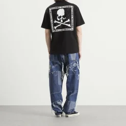MASTERMIND WORLD Patchwork Jacquard Straight Denim Pants