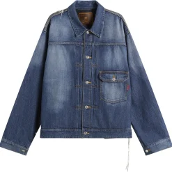 MASTERMIND WORLD Patchwork Jacquard Denim Jacket