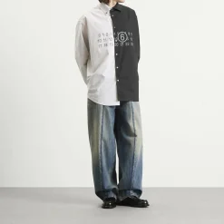 MM6 Maison Margiela Bi-Colour Cotton Numbers Shirt