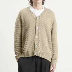 MM6 Maison Margiela Cotton Ribbed Open Weave Cardigan