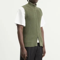 MM6 Maison Margiela Knitted Ribbed Zip Vest