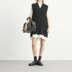 MM6 Maison Margiela Knitted V-Neck Mini Dress