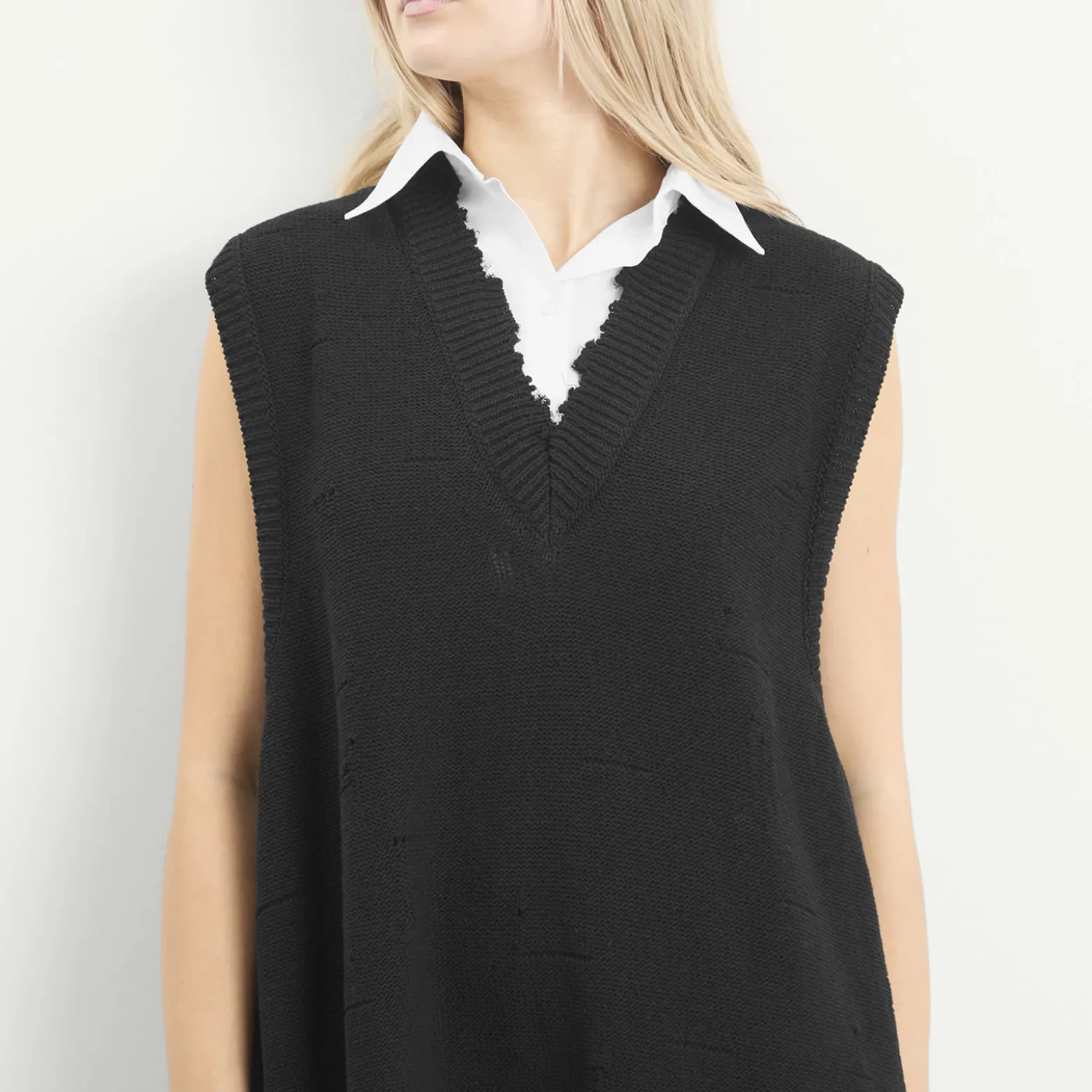 MM6 Maison Margiela Knitted V-Neck Mini Dress