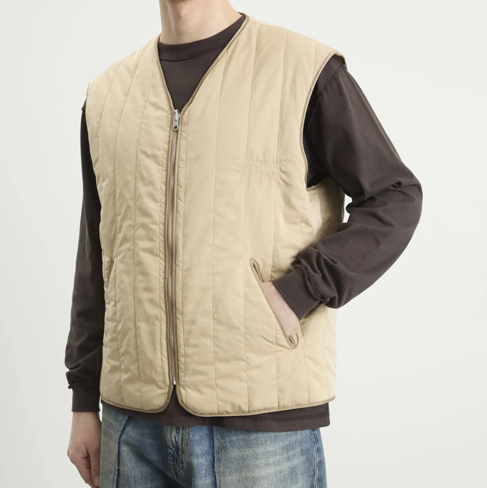 MM6 Maison Margiela Light Padded Collarless Gilet