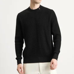 Moncler Cotton Woven Crew Neck Jumper