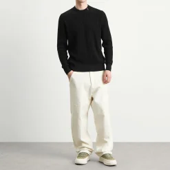 Moncler Cotton Woven Crew Neck Jumper