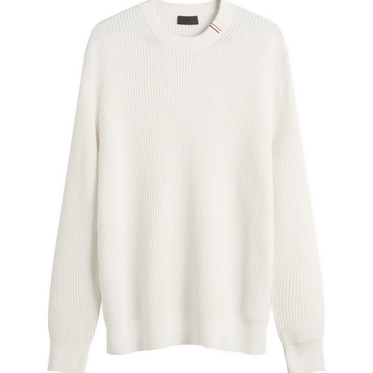 Moncler Cotton Woven Crew Neck Jumper