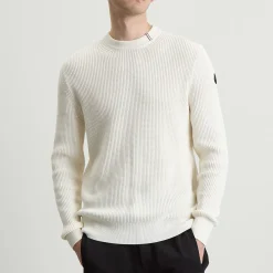 Moncler Cotton Woven Crew Neck Jumper