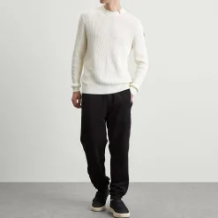 Moncler Cotton Woven Crew Neck Jumper