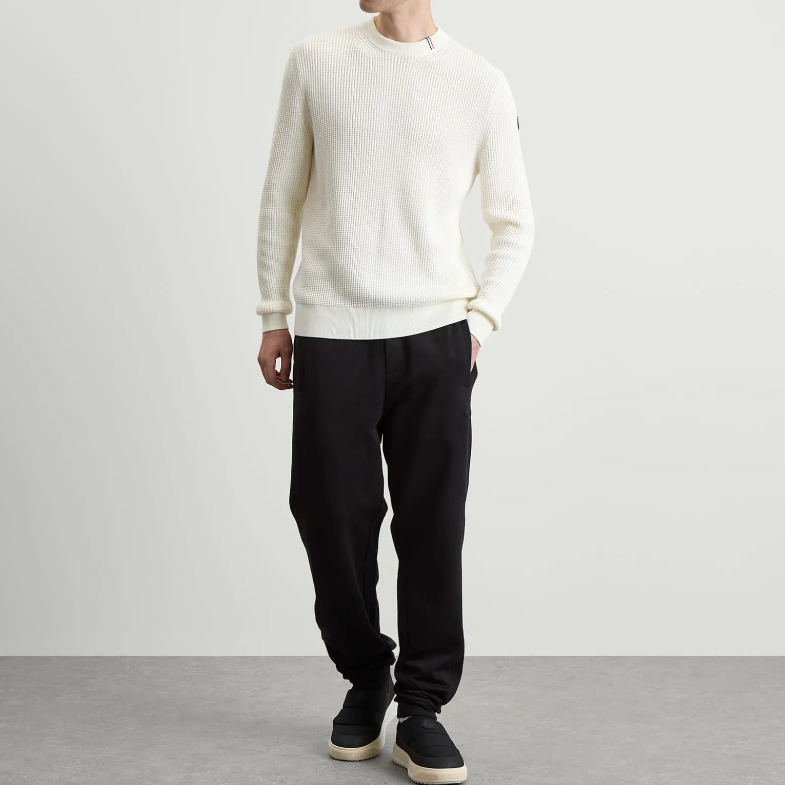 Moncler Cotton Woven Crew Neck Jumper