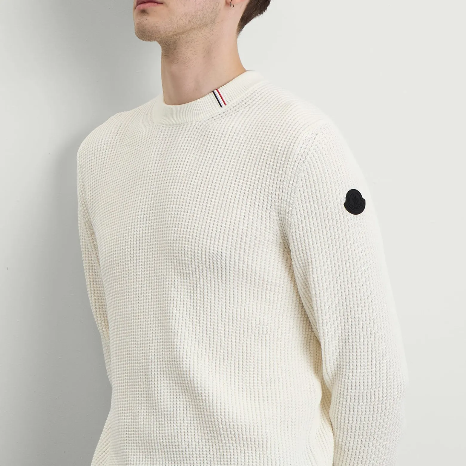 Moncler Cotton Woven Crew Neck Jumper