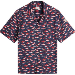 Moncler Little Sharks Printed Cotton Poplin Shirt