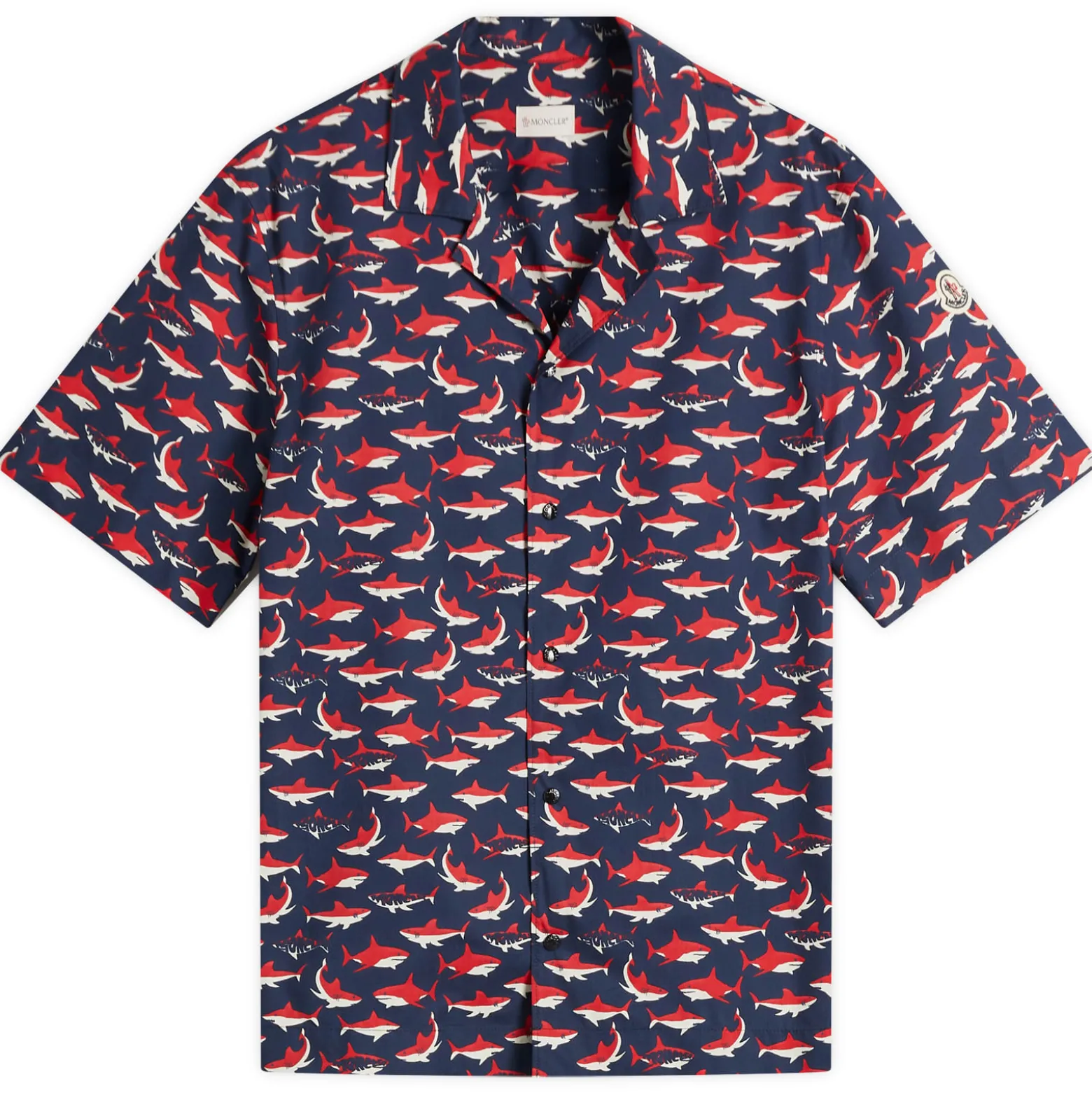 Moncler Little Sharks Printed Cotton Poplin Shirt