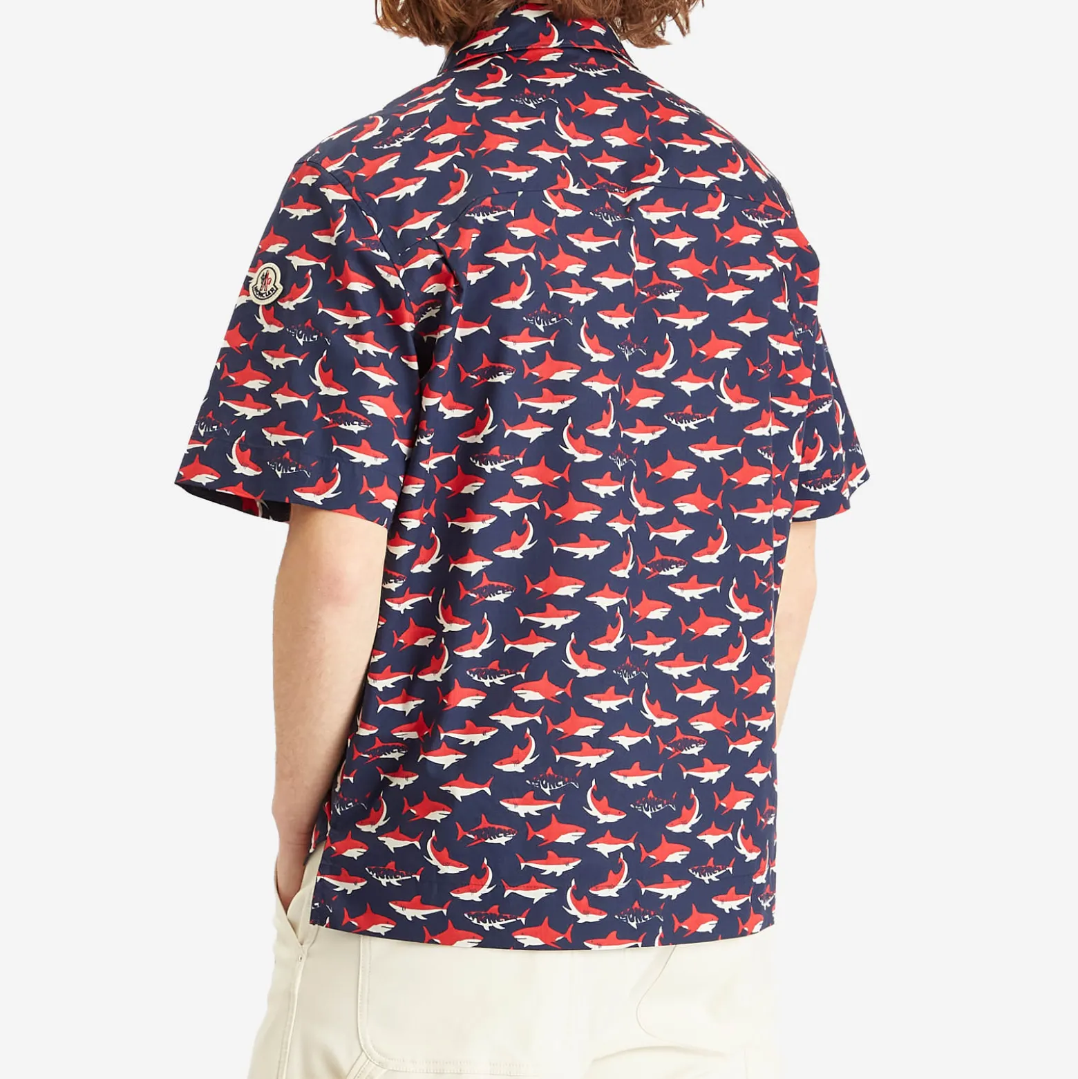 Moncler Little Sharks Printed Cotton Poplin Shirt