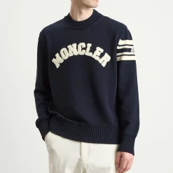 Moncler Logo Crew Neck Cotton Knitwear
