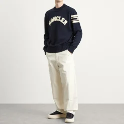 Moncler Logo Crew Neck Cotton Knitwear