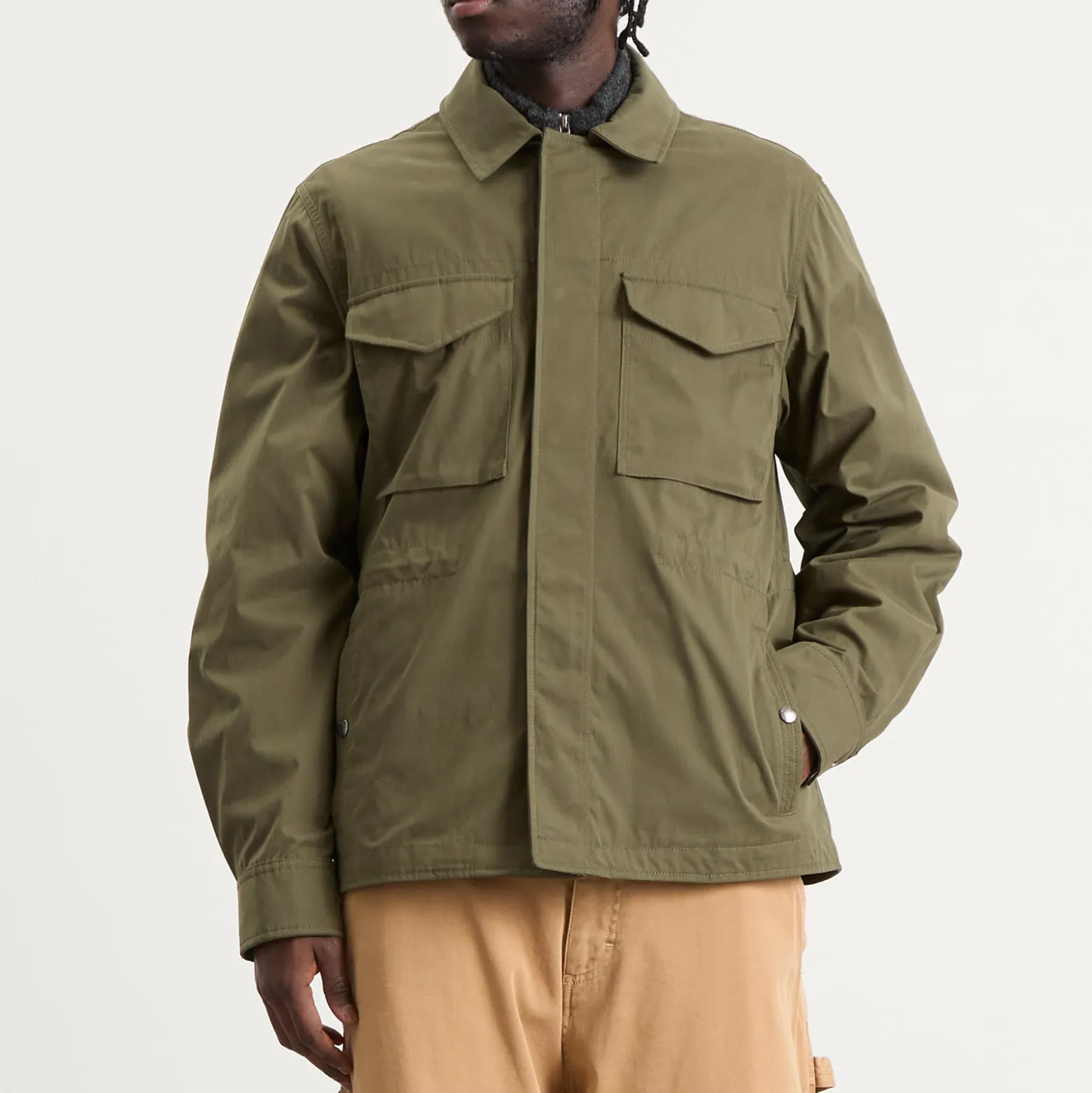 Moncler Roquille Brushed Cotton Shirt Jacket