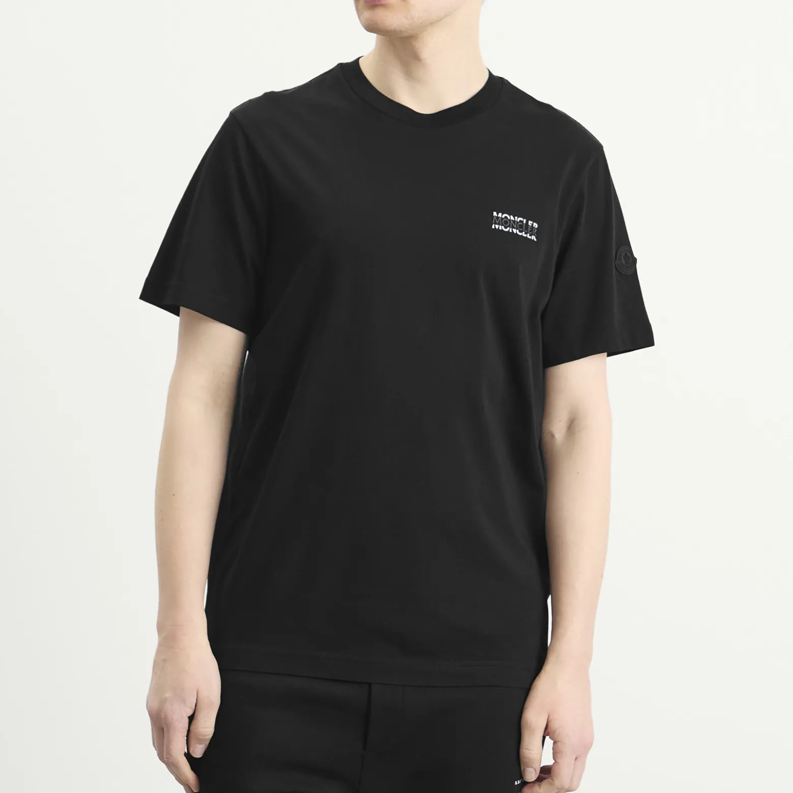 Moncler Stripe Logo Short Sleeve T-Shirt