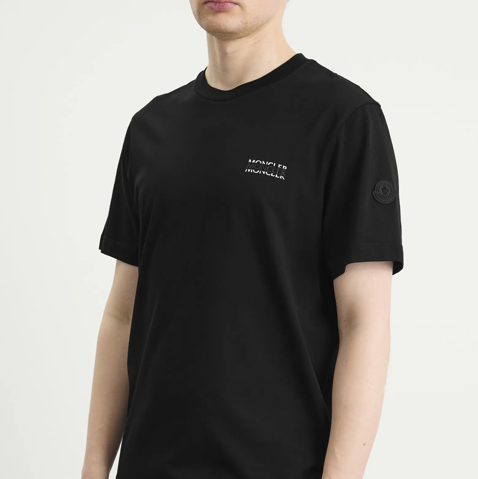 Moncler Stripe Logo Short Sleeve T-Shirt