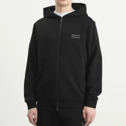 Moncler Stripe Logo Zip Up Hoodie