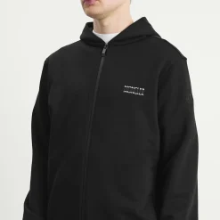 Moncler Stripe Logo Zip Up Hoodie