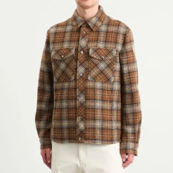 Moncler Stud Button Check Overshirt