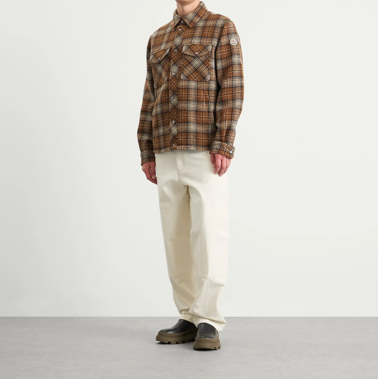 Moncler Stud Button Check Overshirt