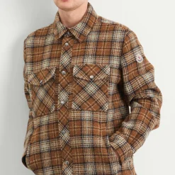 Moncler Stud Button Check Overshirt