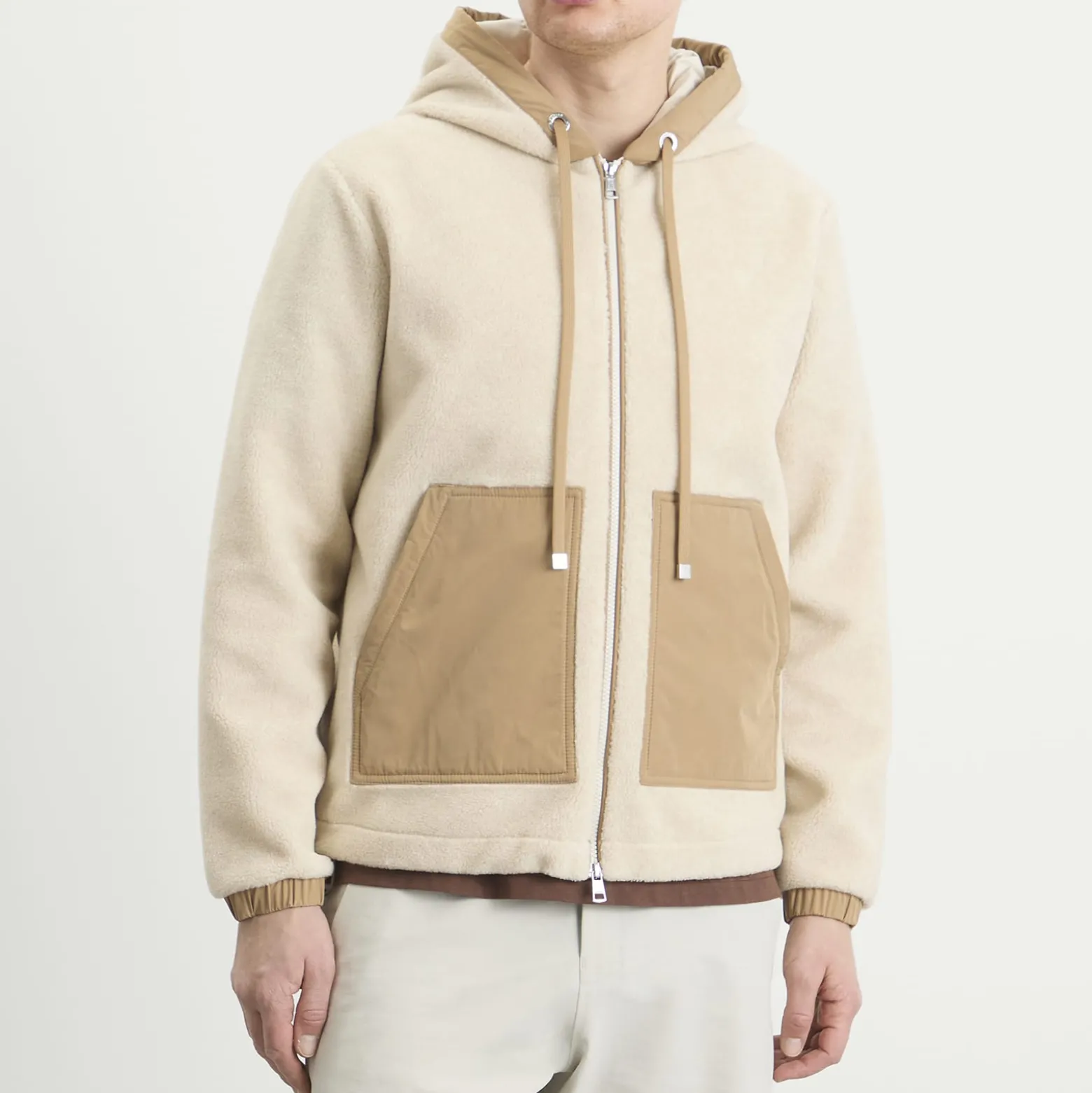 Moncler Teddy Fleece Zip Up Hooded Fleece