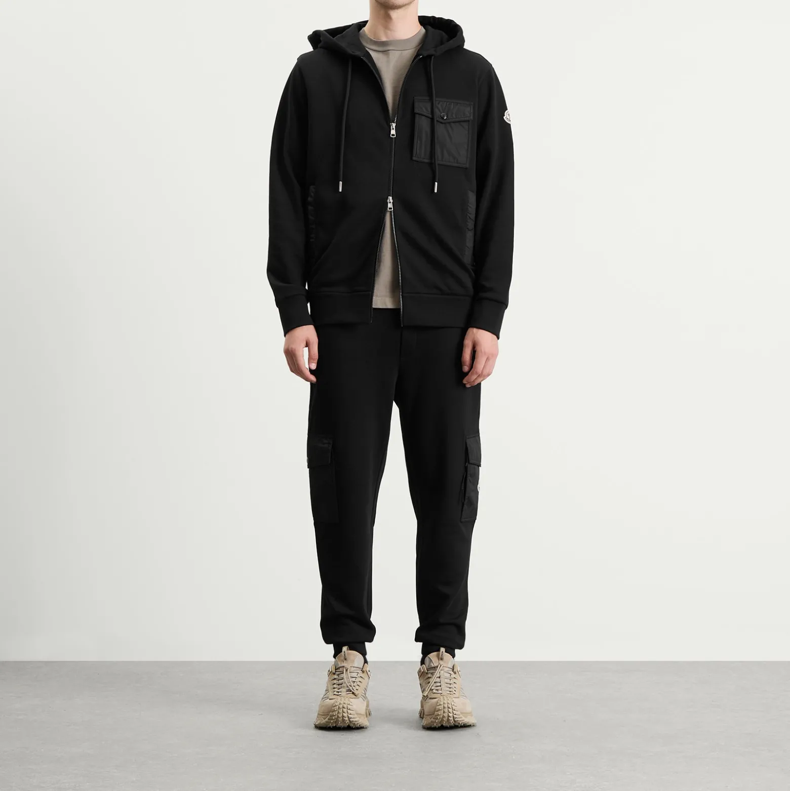 Moncler Zip Through Patch Hoodie