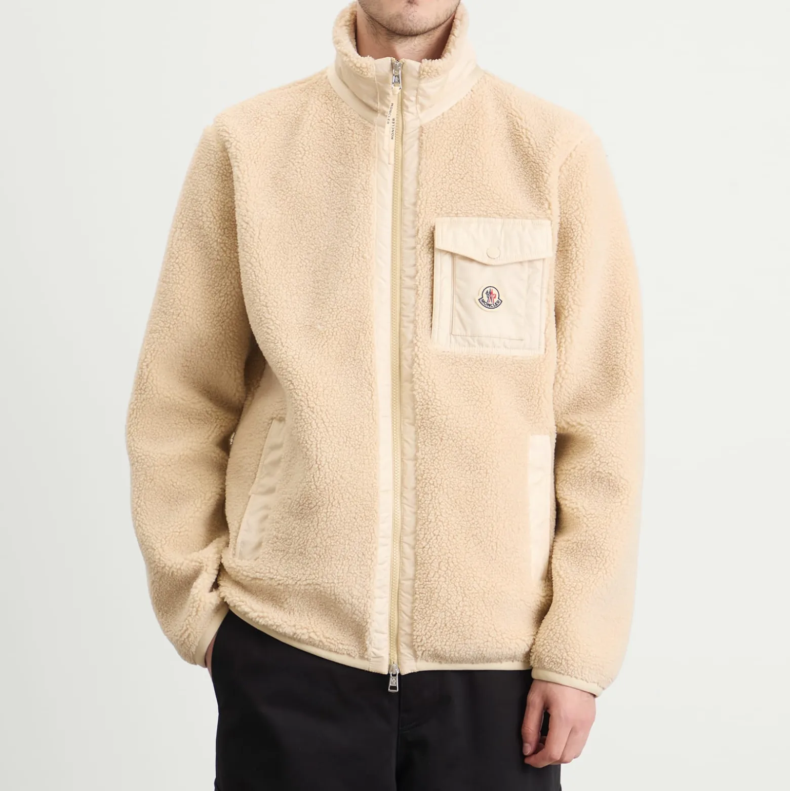 Moncler Zip Up Teddy Fleece Cardigan
